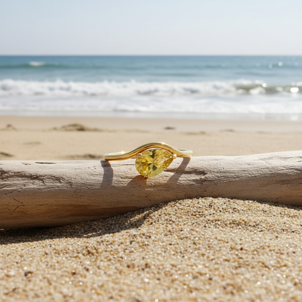 Women's Colorful Teardrop Ring, Exquisite December Birthday Gift